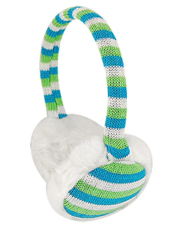 Women Winter White Faux Fur Flower Ear Cover Warmer Earmuffs Knitted Plush Pad Earlap sold by Allegra K