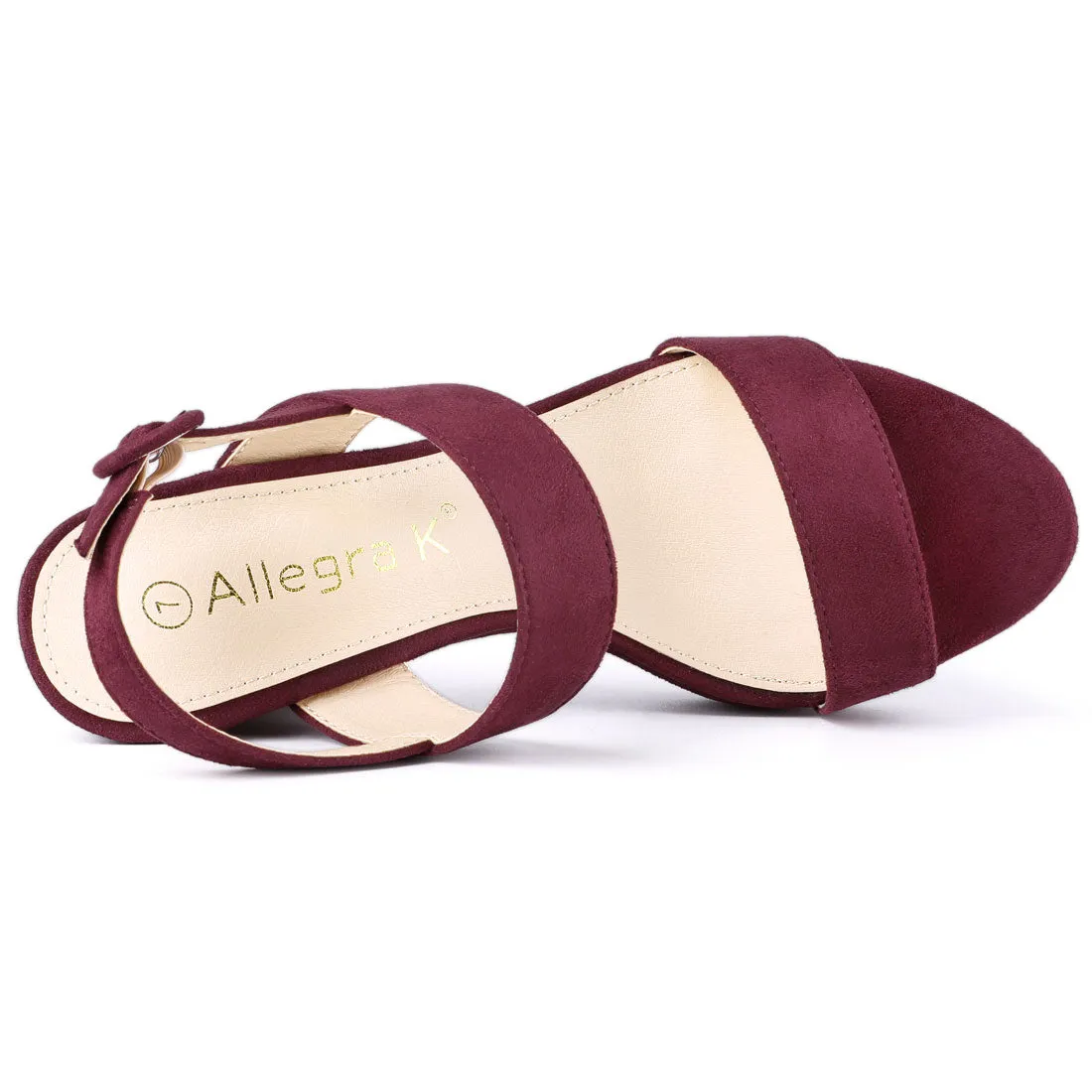 Faux Suede Platform Chunky High Heel Slingback Sandals sold by Allegra K product image thumbnail 5