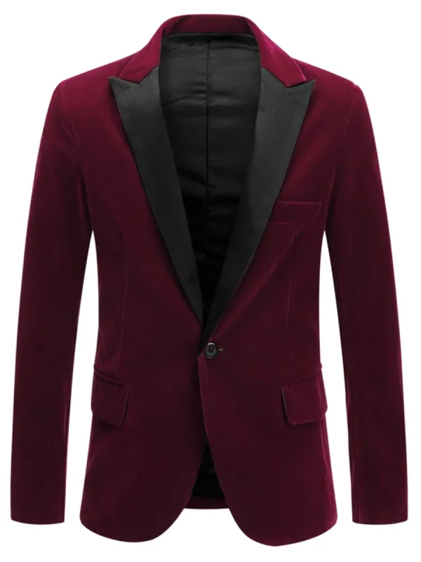 Men's Velvet Blazer One Button Party Prom Tuxedo Dinner Suit Jacket Sports Coat sold by Allegra K
