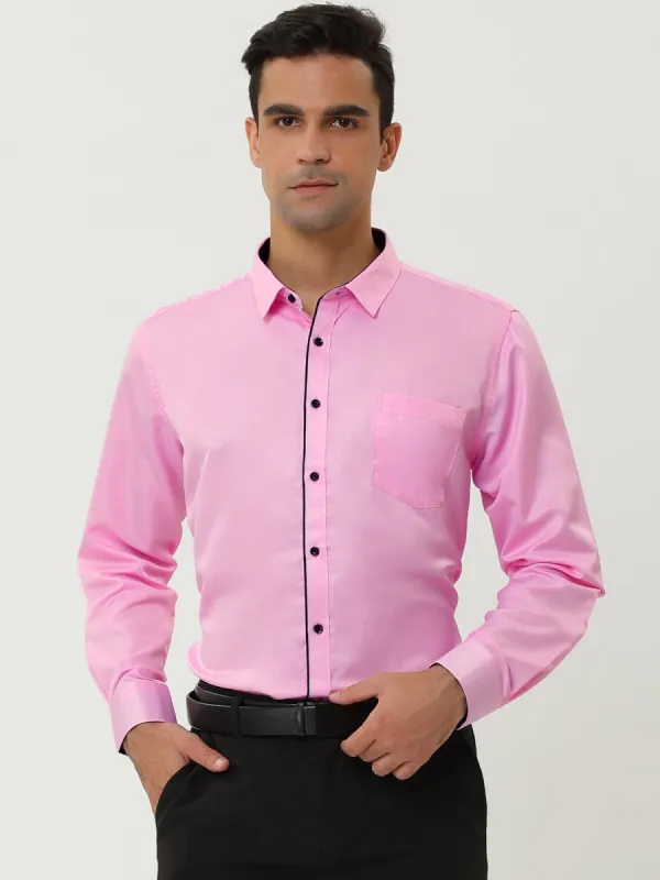 Men's Dress Shirt Classic Slim Fit Long Sleeve Button Down Business Shirt sold by Allegra K