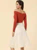 Casual Faux Suede Pockets Stretch A-line Midi Skirt with Belt sold by Allegra K