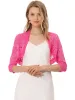 Elegant Ruffle Collar Sheer Floral Lace Crop Bolero Shrug sold by Allegra K