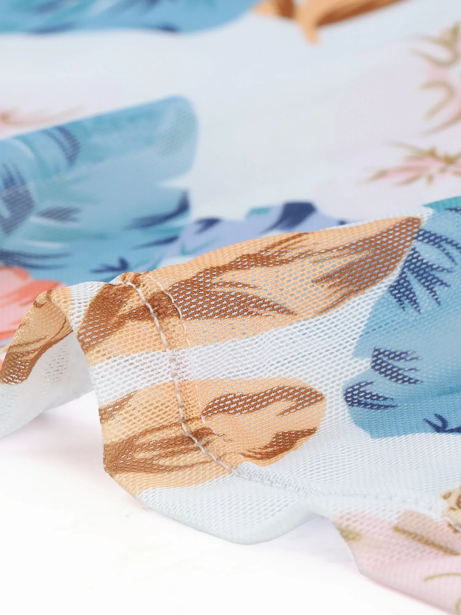 Hawaiian Tropical Floral Kimono Cover Up 3 Piece Bikini Set sold by Allegra K product image thumbnail 4