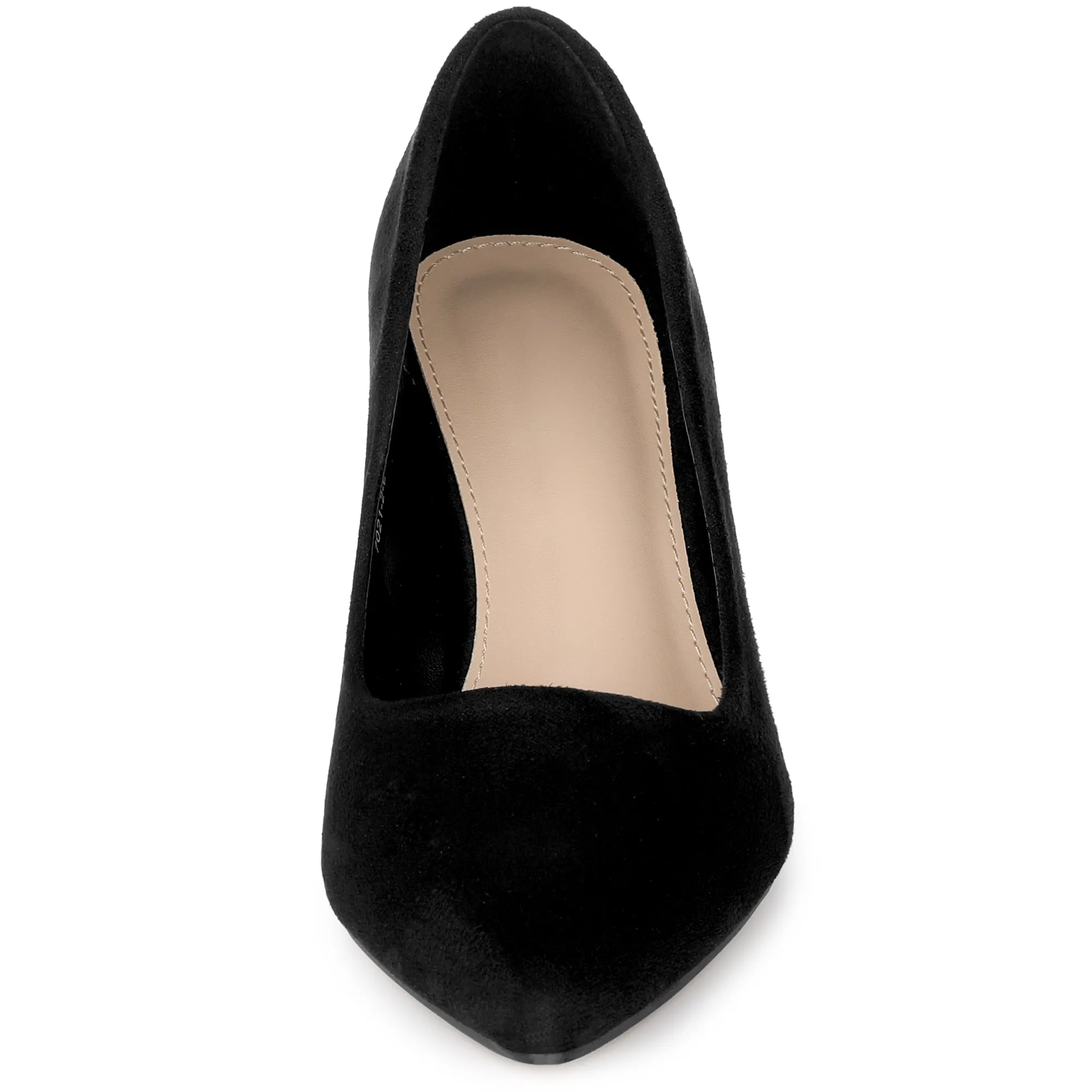 Pointy Toe Slip On Plaid Printing Chunky Heel Pumps sold by Allegra K product image thumbnail 4