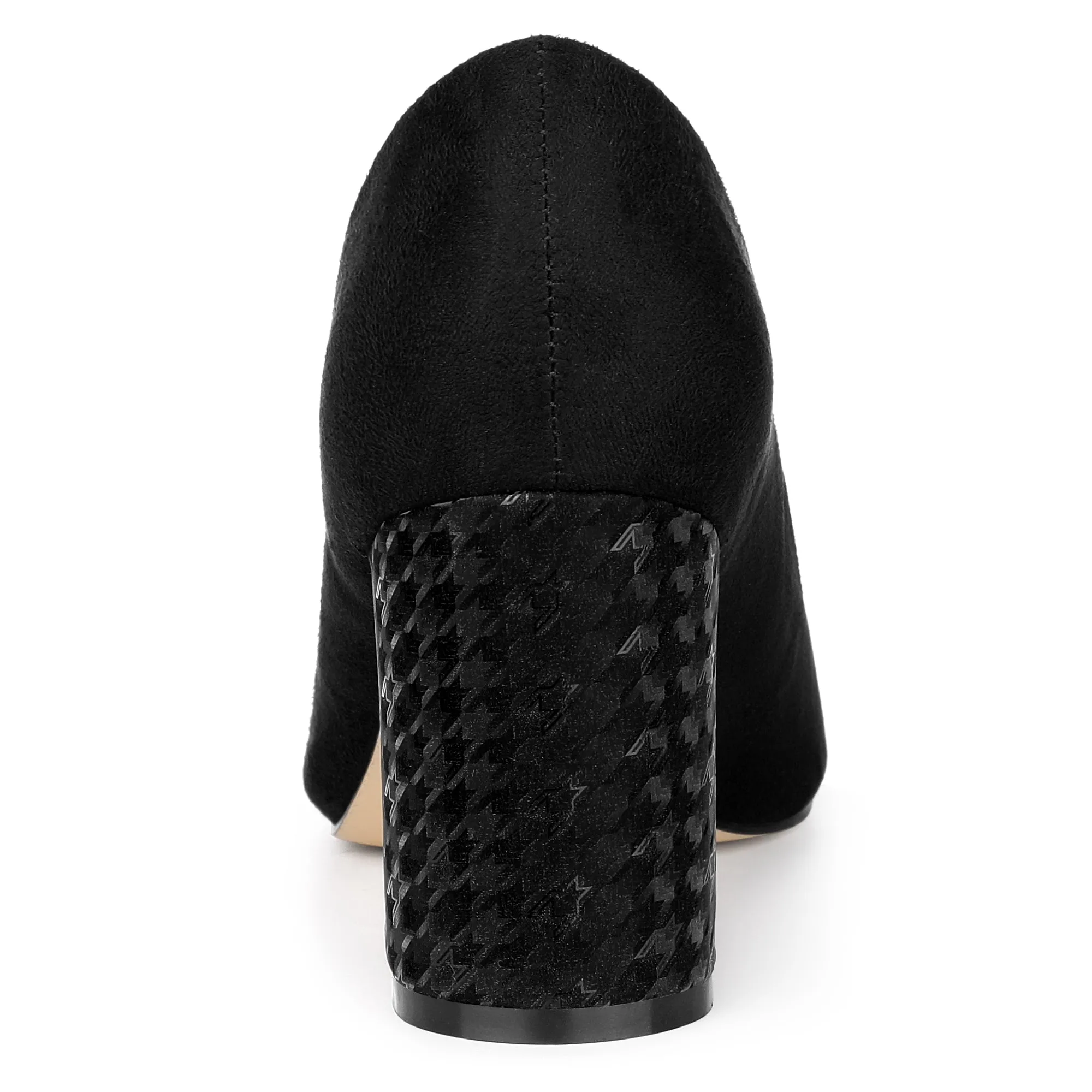 Pointy Toe Slip On Plaid Printing Chunky Heel Pumps sold by Allegra K product image thumbnail 5