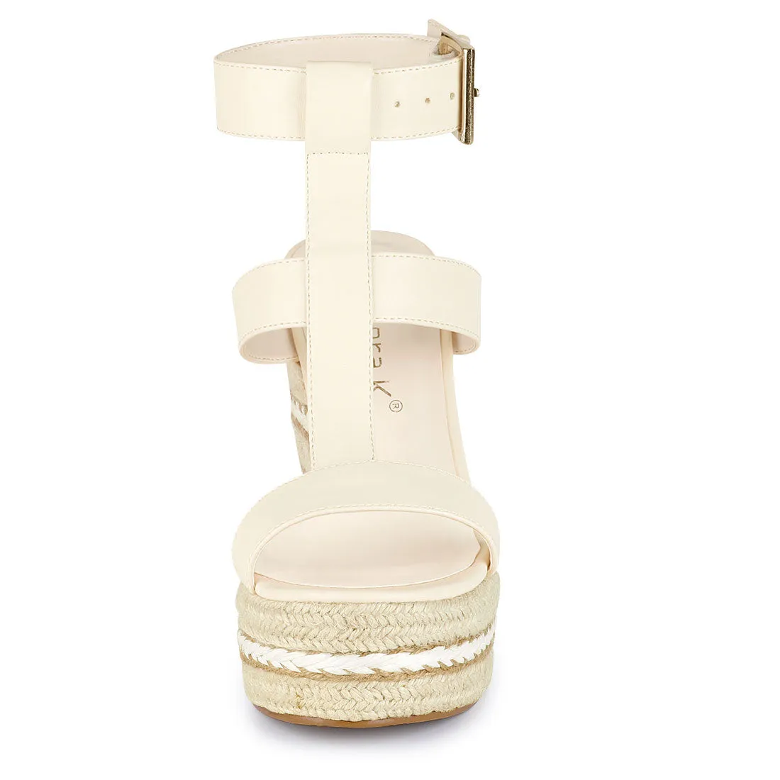 Espadrille Strappy Platform Wedges Sandals sold by Allegra K product image thumbnail 4