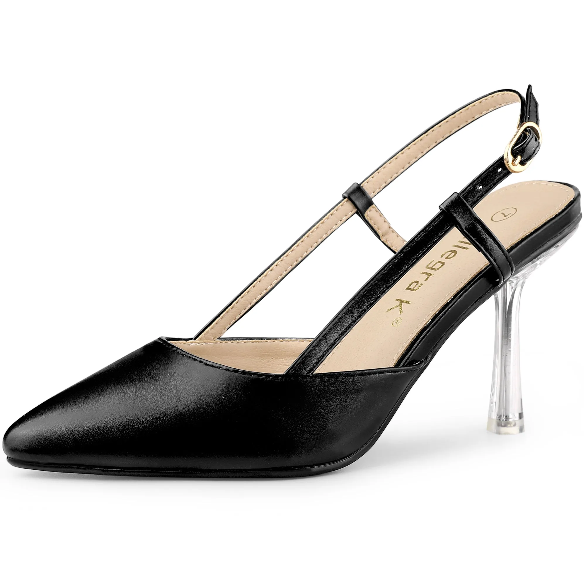 Women's Slingback Stiletto Clear Heels Pointed Toe Pump sold by Allegra K product image thumbnail 2