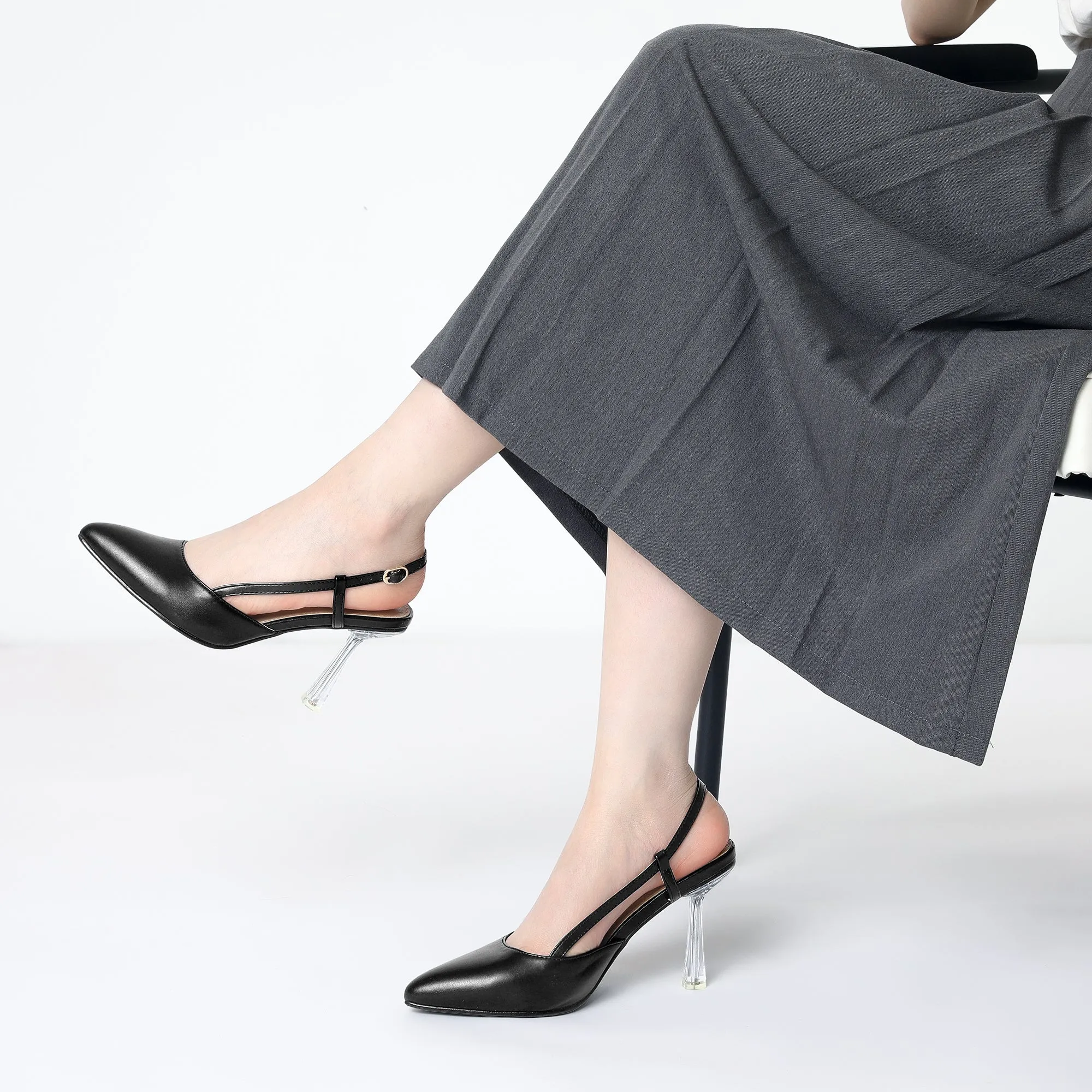 Women's Slingback Stiletto Clear Heels Pointed Toe Pump sold by Allegra K product image thumbnail 3