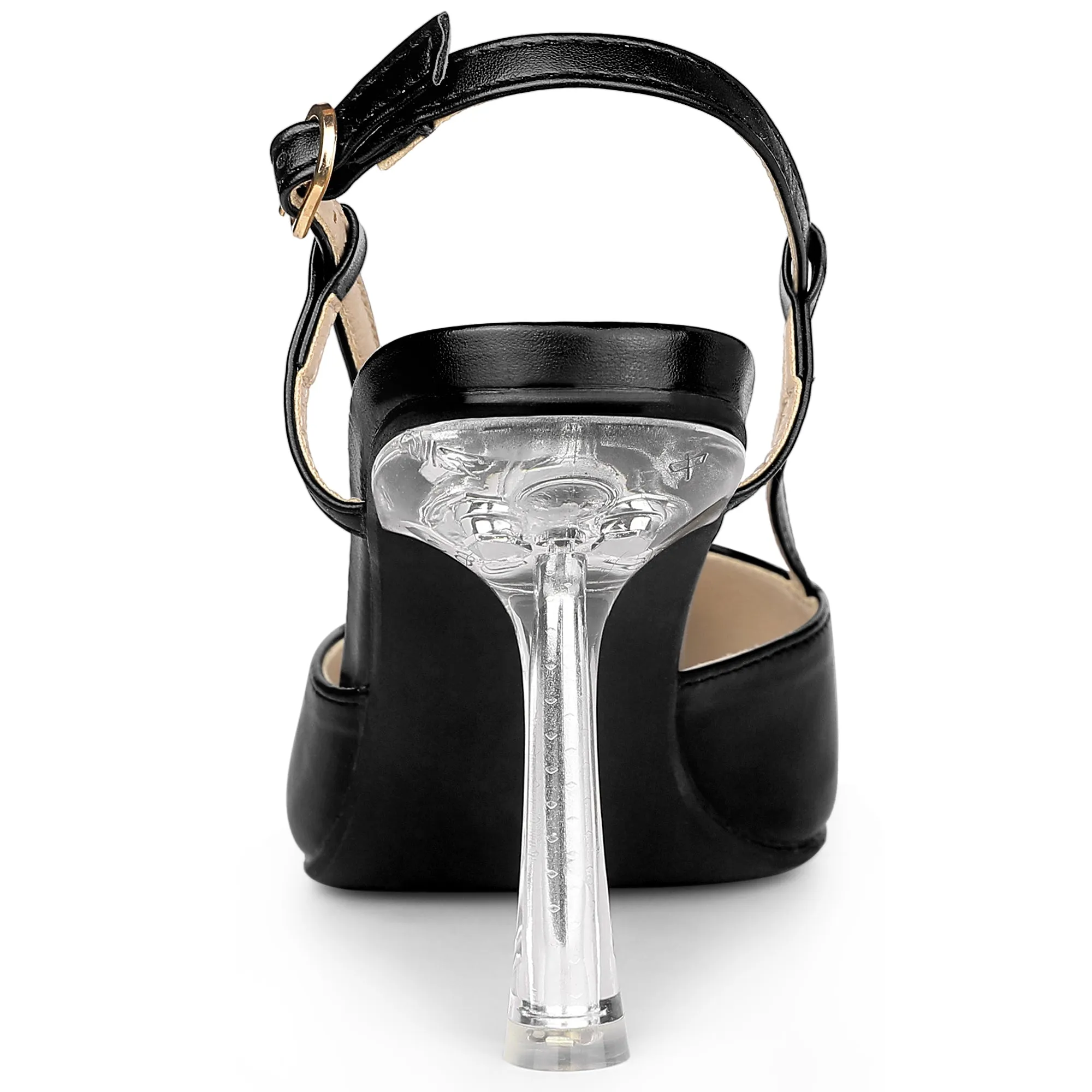 Women's Slingback Stiletto Clear Heels Pointed Toe Pump sold by Allegra K product image thumbnail 5