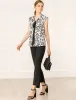 Summer Animal Print Tie Neck Sleeveless Blouse Tops sold by Allegra K