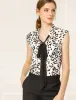 Summer Animal Print Tie Neck Sleeveless Blouse Tops sold by Allegra K