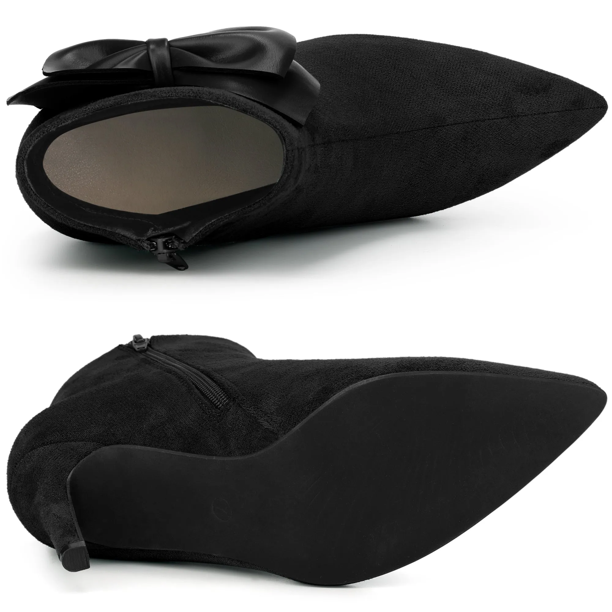 Women's Pointy Toe Bow Stiletto Heels Ankle Boots sold by Allegra K product image thumbnail 4