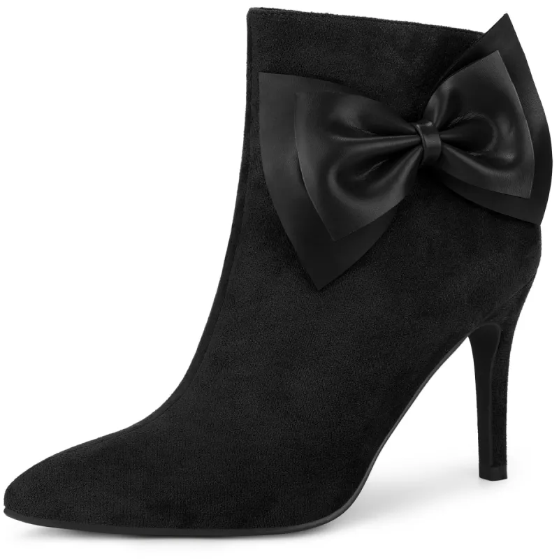 Women's Pointy Toe Bow Stiletto Heels Ankle Boots sold by Allegra K