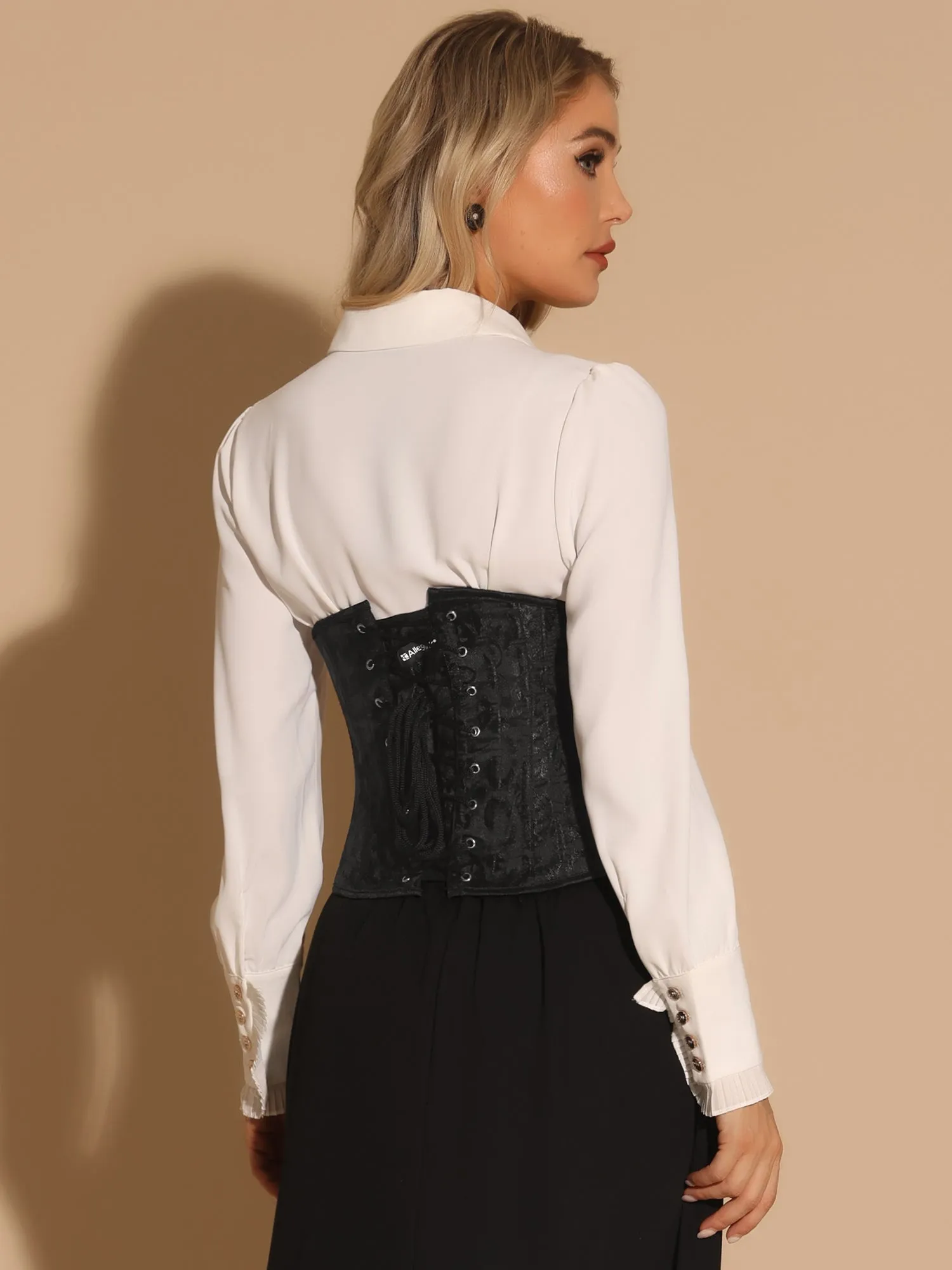 Waist Corsets Lace Up Back Steel Boned Shaperwear Underbust Corset sold by Allegra K product image thumbnail 3