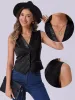 V Neck Faux Suede Button Down Vintage Sleeveless Casual Vest sold by Allegra K