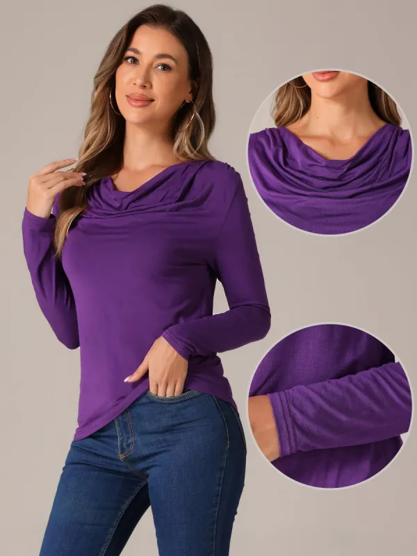 Long Sleeve Cowl Neck Casual Sweatshirt Tops sold by Allegra K