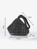 Rhinestones Triangle Shape Evening Clutch Bag sold by Allegra K