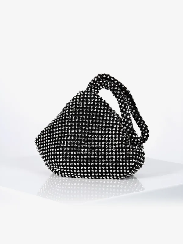 Rhinestones Triangle Shape Evening Clutch Bag sold by Allegra K