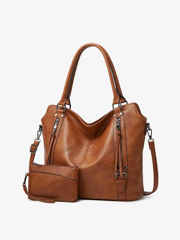 2 Pieces Faux Leather Crossbody Shoulder Tote Bag & Purse Set sold by Allegra K