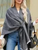 Colorblock Casual Irregular Shawl Wrap Cape sold by Allegra K