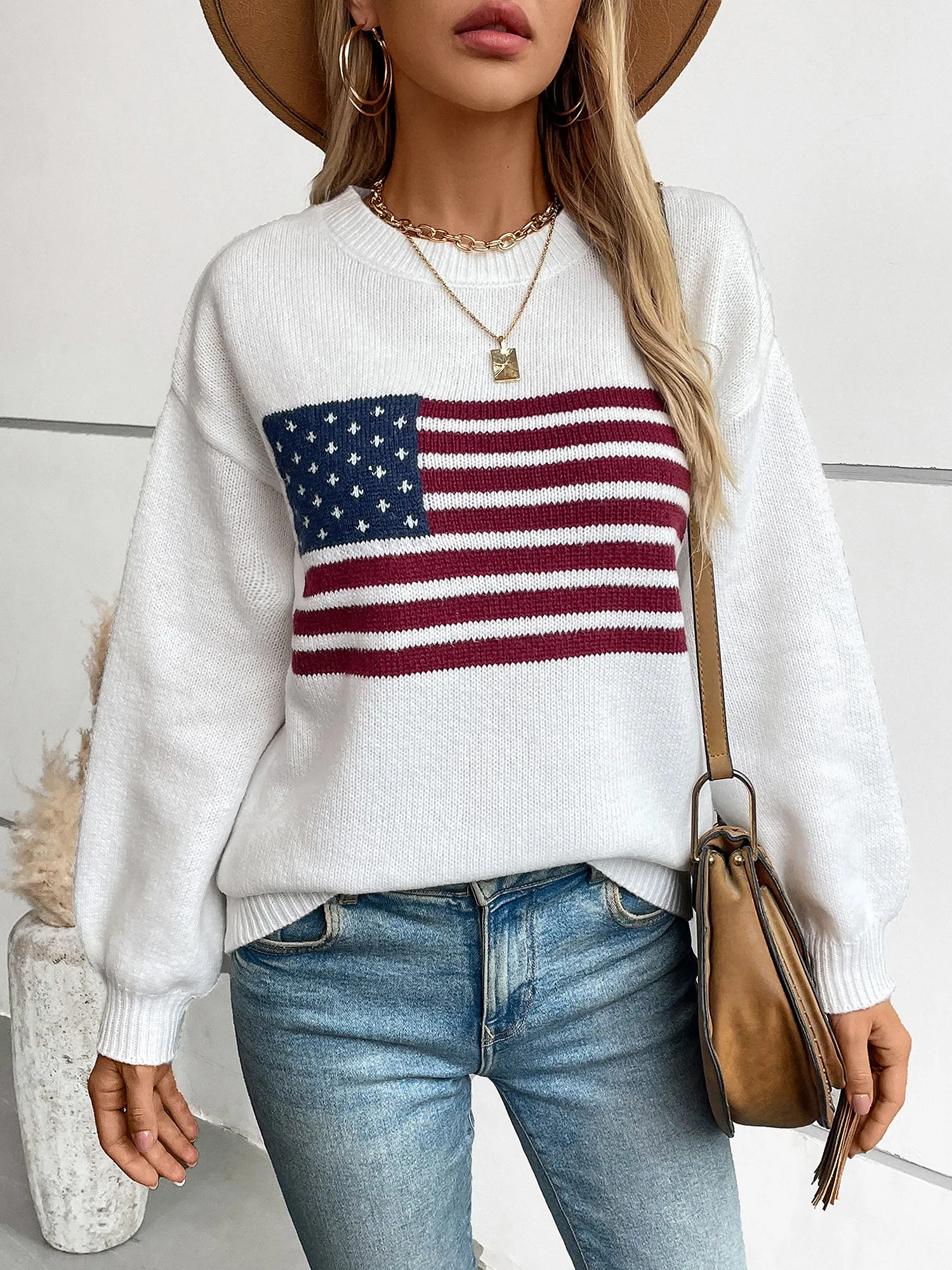 Pullover Round Neck Long Sleeve Casual Sweater sold by Allegra K product image thumbnail 5