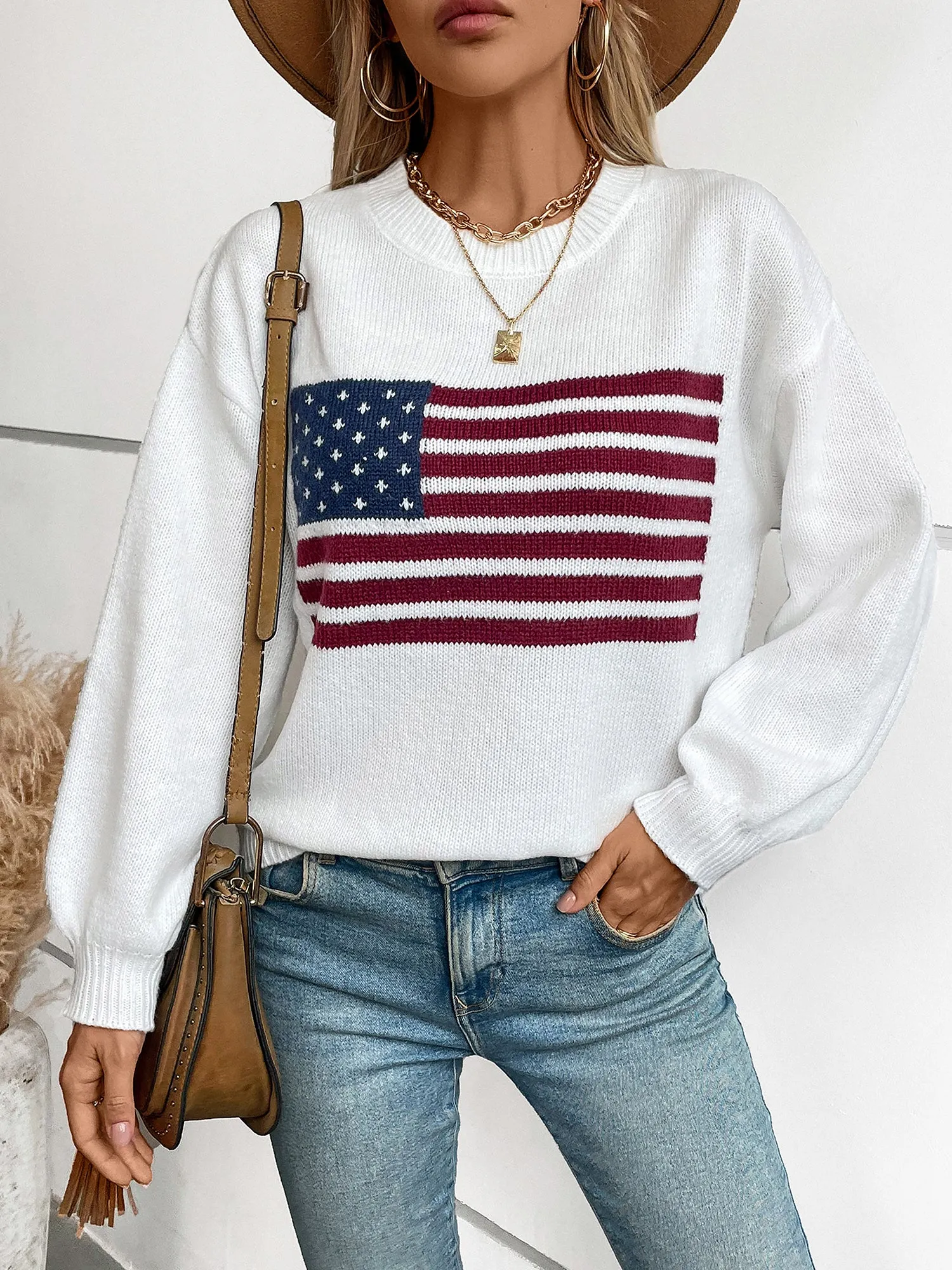 Pullover Round Neck Long Sleeve Casual Sweater sold by Allegra K product image thumbnail 4