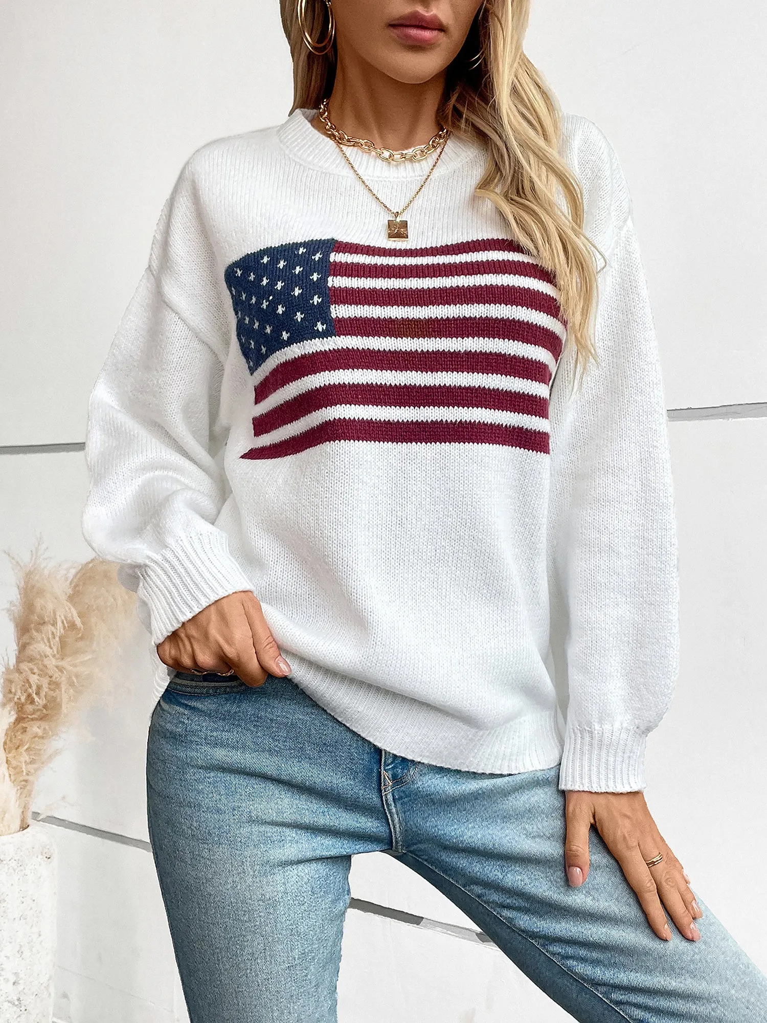 Pullover Round Neck Long Sleeve Casual Sweater sold by Allegra K