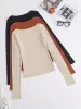 3 Packs Pullover Solid Color Square Neck Long Sleeve Tops sold by Allegra K