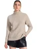 Turtle Neck Long Sleeve Ribbed Stretch Winter Pullover Sweater sold by Allegra K