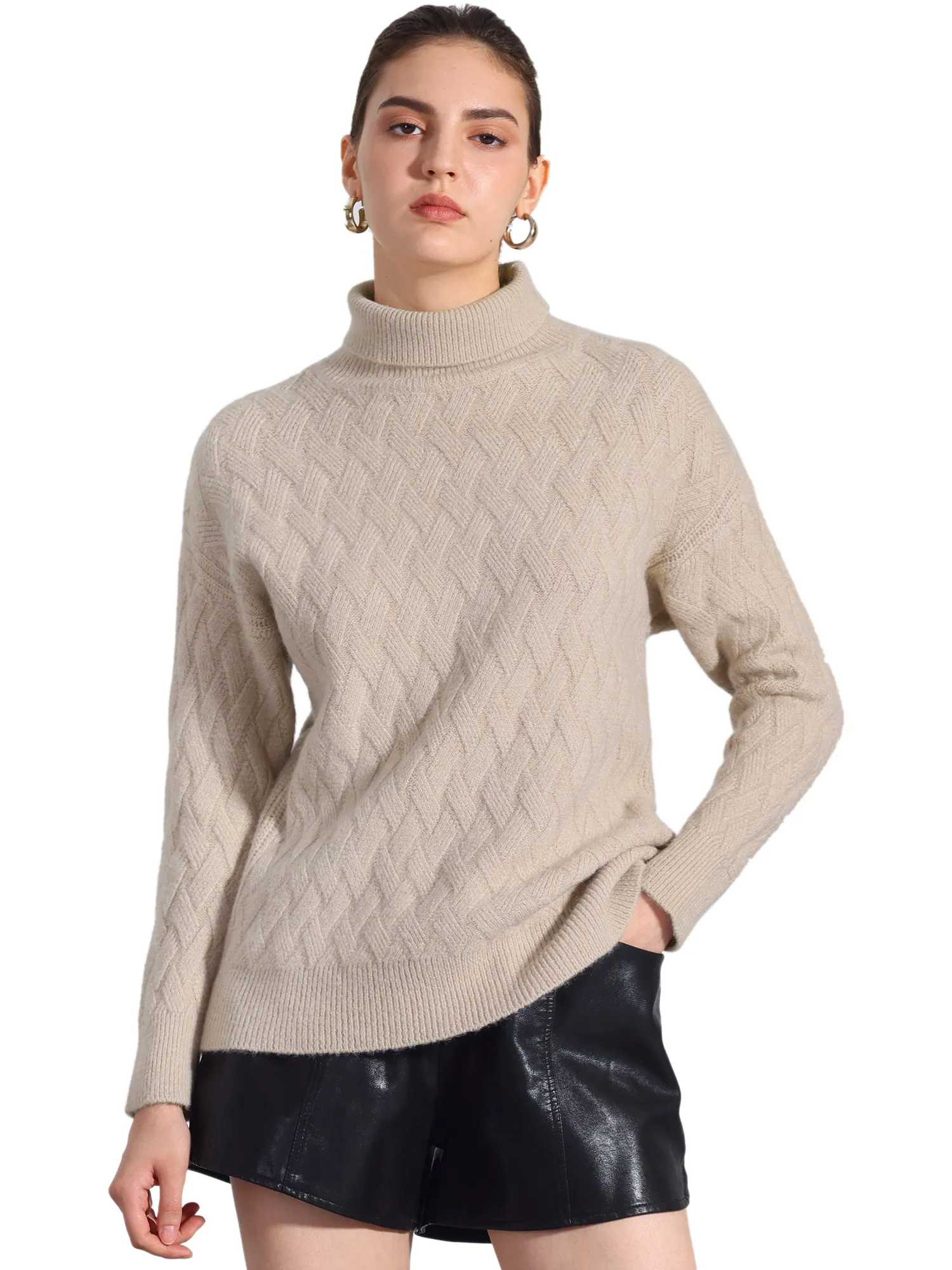 Turtle Neck Long Sleeve Ribbed Stretch Winter Pullover Sweater sold by Allegra K product image thumbnail 5