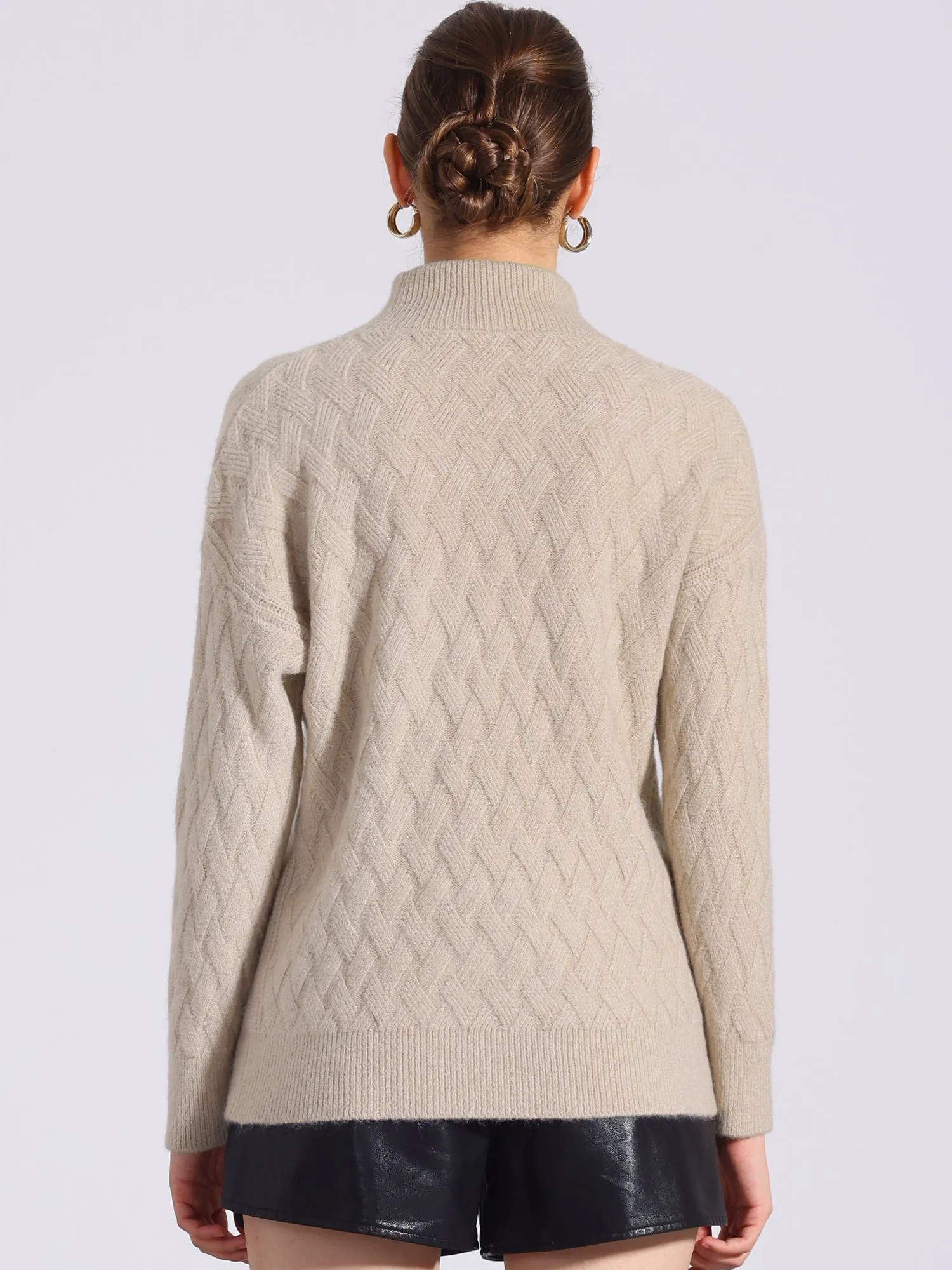 Turtle Neck Long Sleeve Ribbed Stretch Winter Pullover Sweater sold by Allegra K product image thumbnail 3