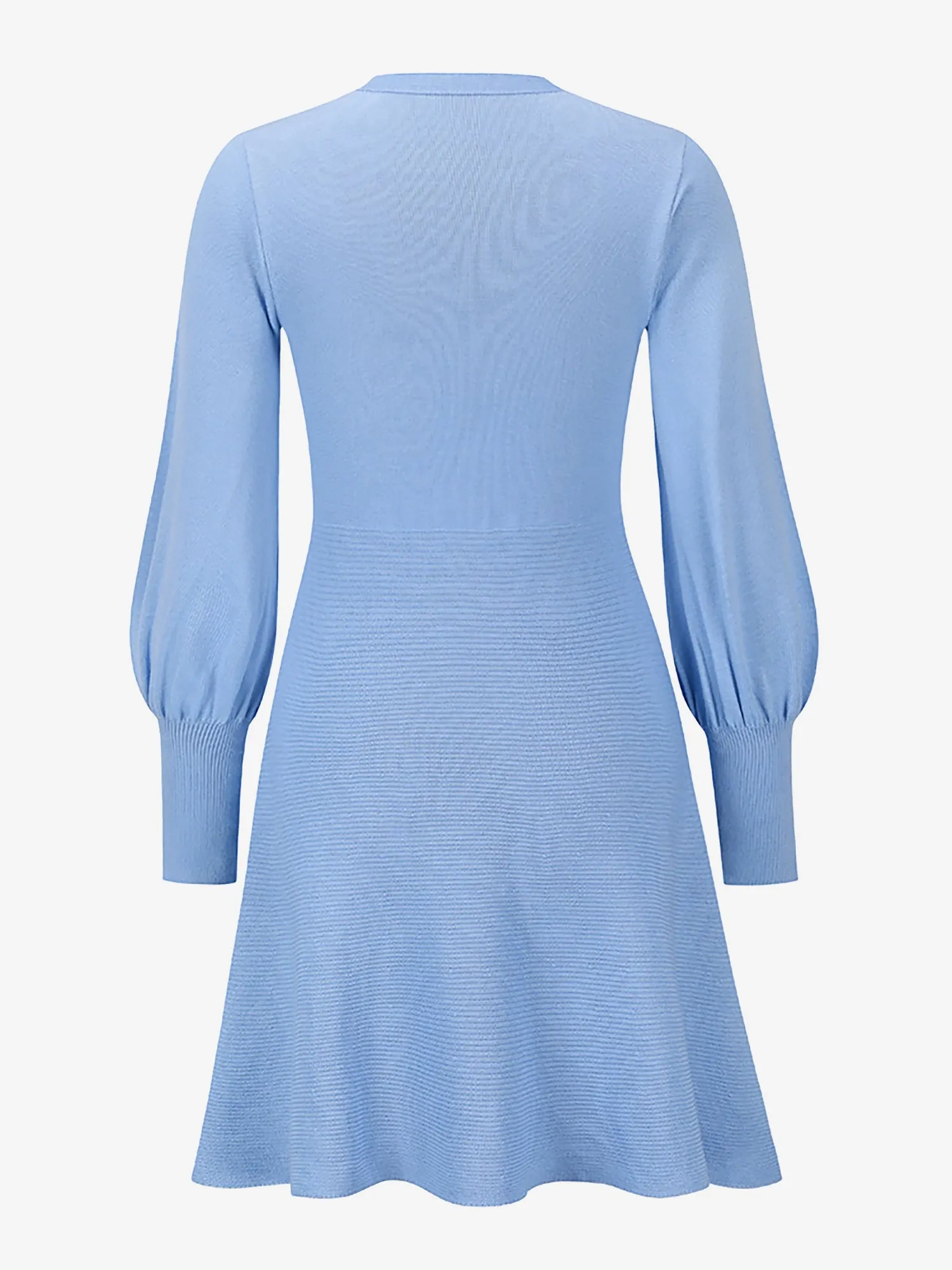 Long Sleeved Round Neck Solid Color Mini Sweater Dress sold by Allegra K product image thumbnail 5