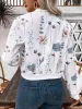 Long Sleeves Floral Zipper Front Cropped Bomber Jacket sold by Allegra K