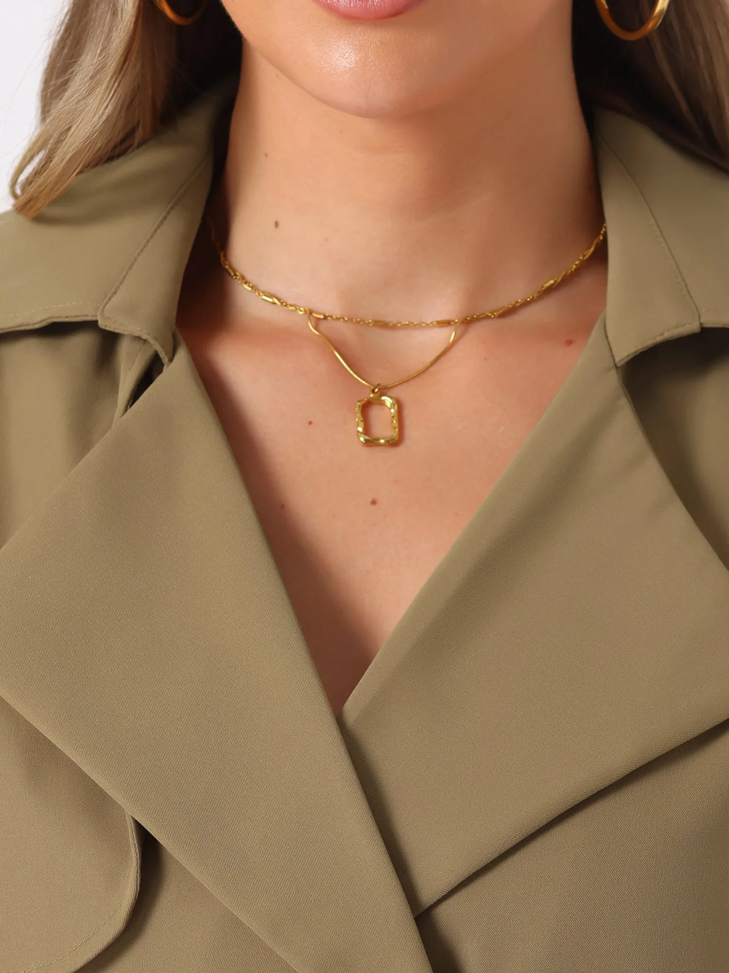 Notched Lapel Double Breasted Short Trench Coat Jacket sold by Allegra K product image thumbnail 4