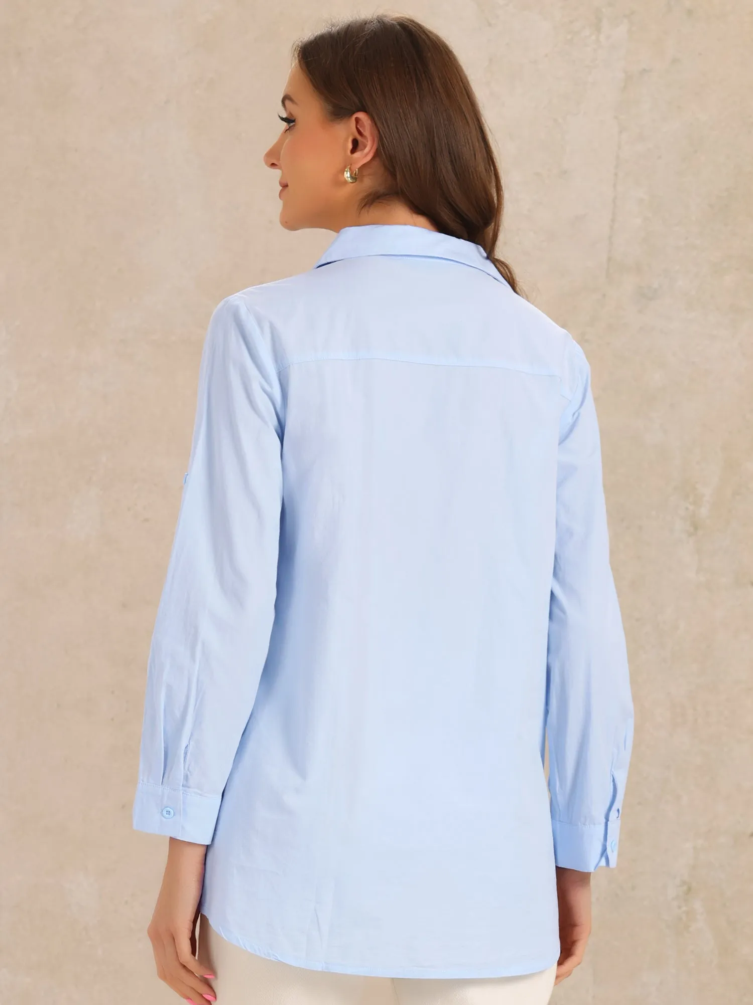 Collar Office Long Sleeve Button Down Cotton Work Shirt sold by Allegra K product image thumbnail 3