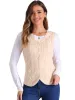 V Neck Sleeveless Button Down Knitted Sweater Vest sold by Allegra K