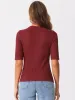 Crew Neck Short Sleeve Textured Basic Casual Blouse sold by Allegra K