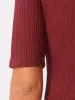 Crew Neck Short Sleeve Textured Basic Casual Blouse sold by Allegra K