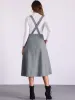 High Waist Cross Back Pocketed A-Line Midi Suspender Skirt sold by Allegra K