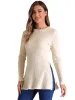 Long Sleeve Split Hem Crew Neck Textured Tunic Top sold by Allegra K