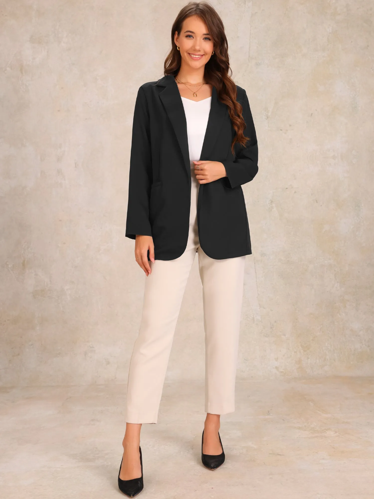 Single Breasted Long Sleeve Office Casual Blazer Jacket sold by Allegra K