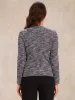 Tweed Zipper Back Long Sleeve Crew Neck Elegant Blouse sold by Allegra K