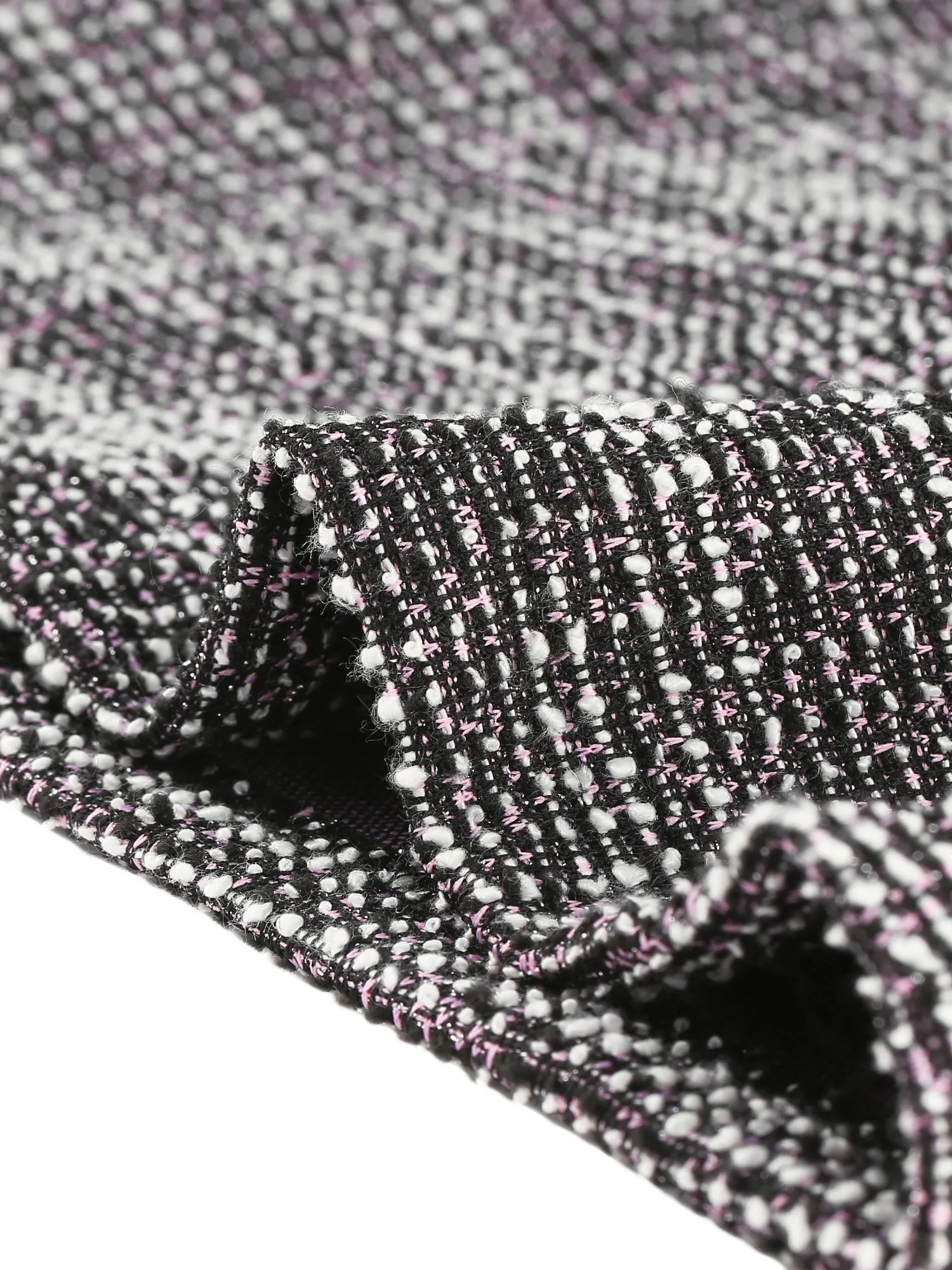 Tweed Zipper Back Long Sleeve Crew Neck Elegant Blouse sold by Allegra K product image thumbnail 4