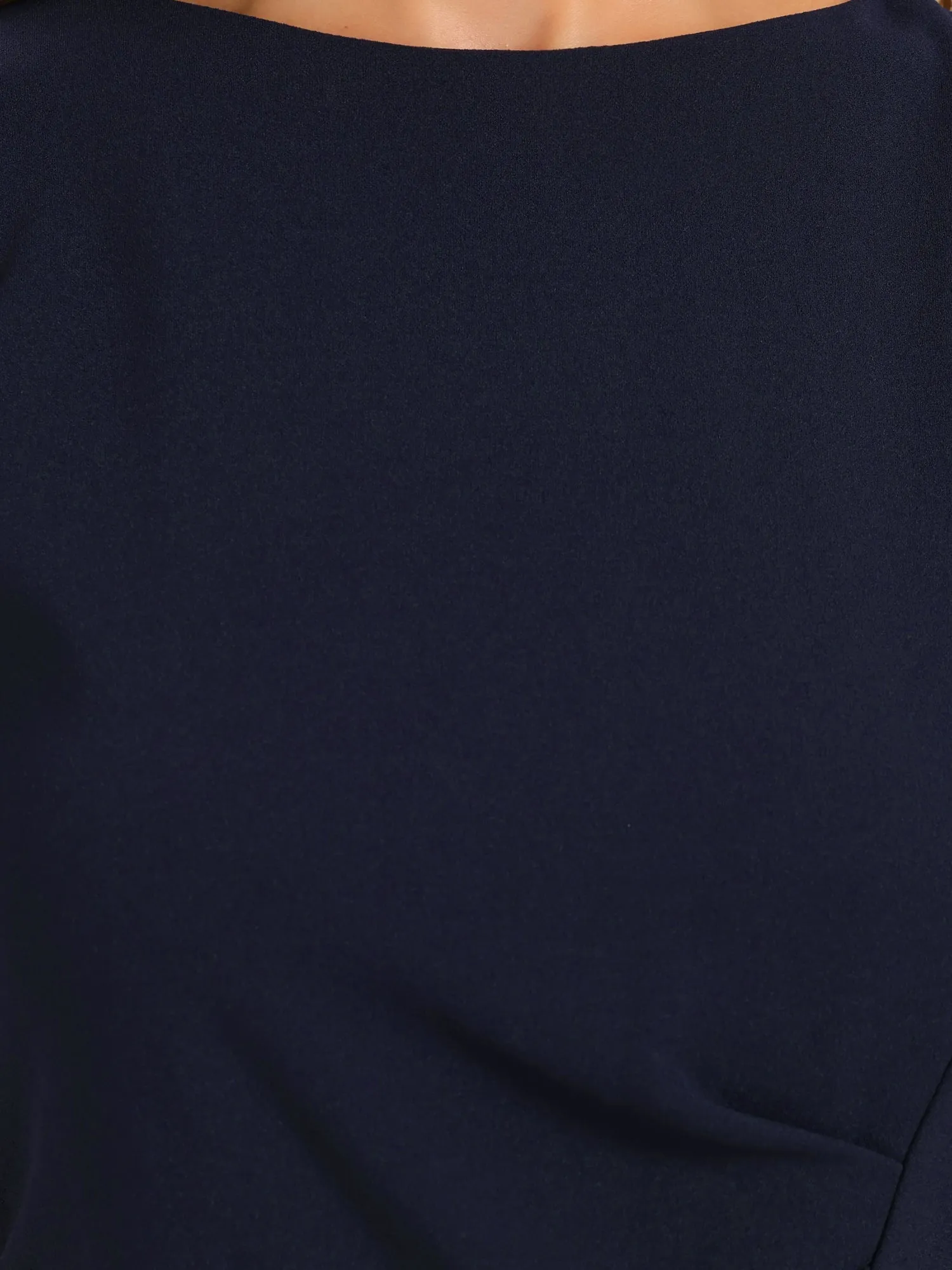 Ruched Puff Short Sleeve Work Sheath Midi Dress sold by Allegra K product image thumbnail 4