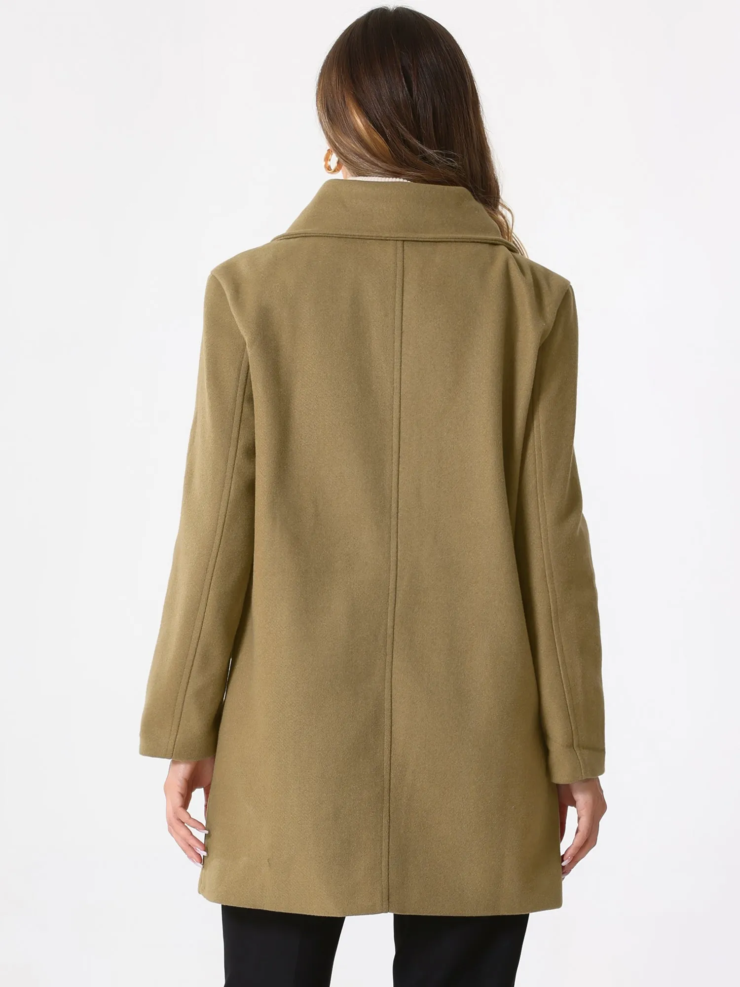 Long Sleeve Double Breasted Classic Winter Pea Coat sold by Allegra K product image thumbnail 3