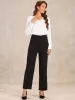 Satin V Neck Long Sleeve Leotard Bodysuit Tops sold by Allegra K
