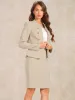 2 Piece Long Sleeve Peplum Blazer Jacket & Midi Pencil Skirt Work Office Set sold by Allegra K