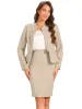 2 Piece Long Sleeve Peplum Blazer Jacket & Midi Pencil Skirt Work Office Set sold by Allegra K