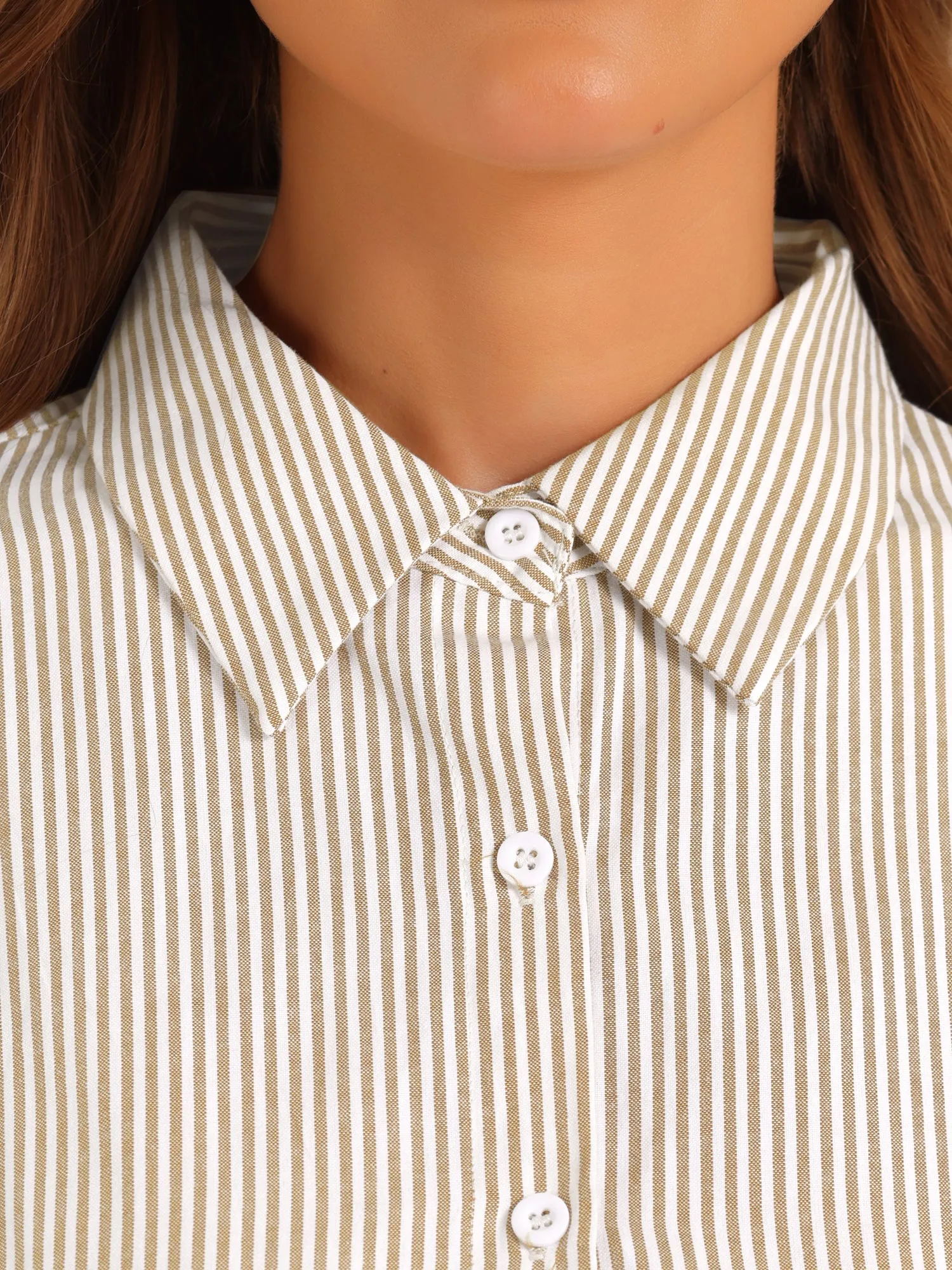 Button Down 3/4 Sleeve Striped Casual Work Shirt sold by Allegra K product image thumbnail 4