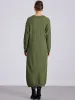 Knit Long Sleeve Buttons Crew Neck Midi Sweater Dress sold by Allegra K